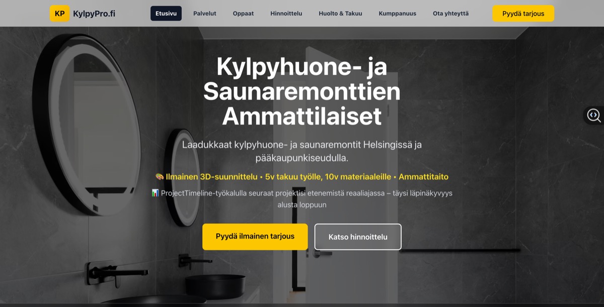 A web application for KylpyPro.fi